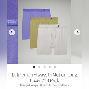 Lululemon Always In Motion Long Boxer 7" 3 Pack
BNWT